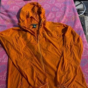 Orange Hooded Women's Jacket